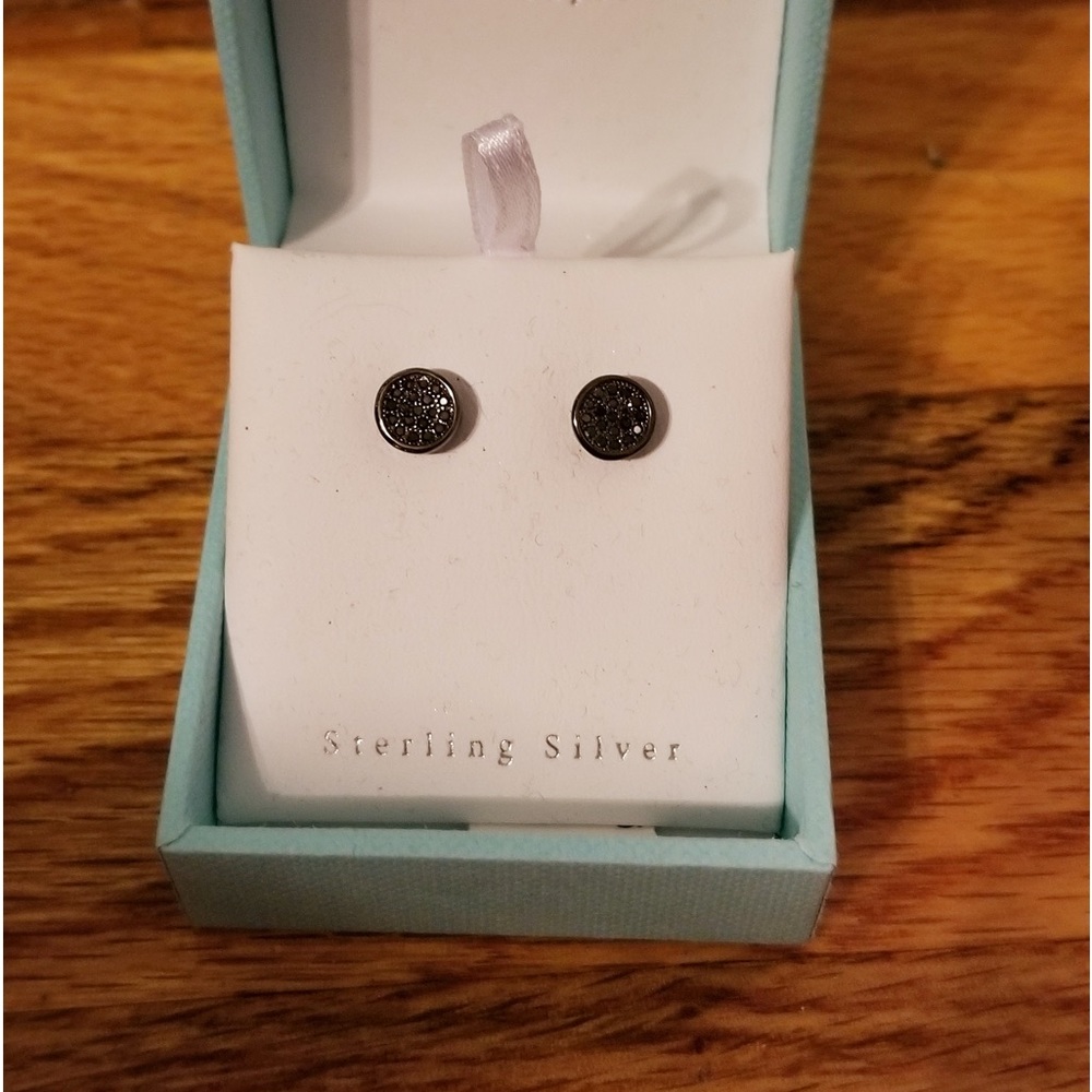 New Black Sparkle Studs